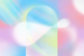 Abstract infinity symbol, trendy 70s grainy gradient pastel background. Modern noise endless premade composition