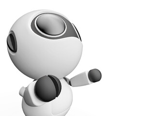 tiny robot in white background with copy space