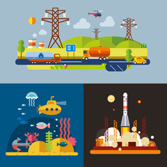 Naklejka premium Modern flat design conceptual illustration. 