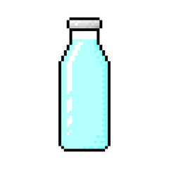 Pixel bottle icon. Color silhouette. Vertical front side view. Vector simple flat graphic illustration. Isolated object on a white background. Isolate.