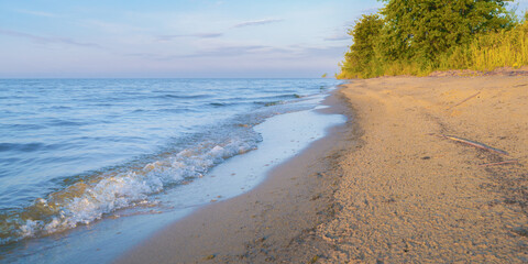 Seashore warm afternoon sandy beach