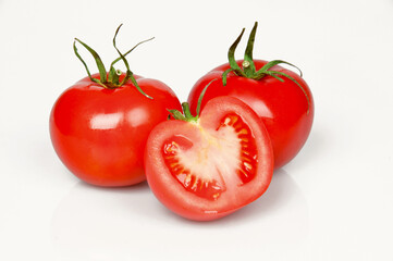 tomatoes on a white background