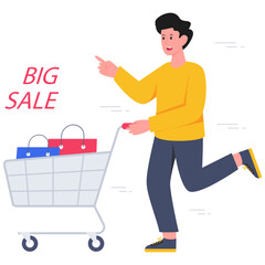 Trendy vector design of online shopping