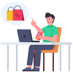 Trendy vector design of online shopping