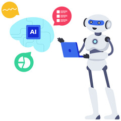 Editable design icon of robotic support