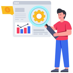 Editable design illustration of data analysis