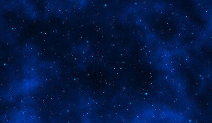 Fototapeta na wymiar Abstract blue space background with nebula and stars