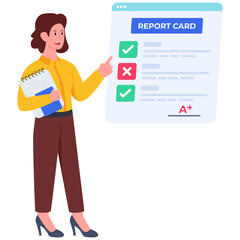 Flat design illustration of elearning