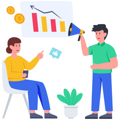 Editable design illustration of analytical marketing