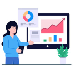 Premium download illustration of business presentation