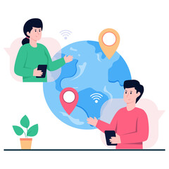 Conceptualizing design illustration of global chat