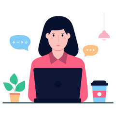 Unique design illustration of online chat