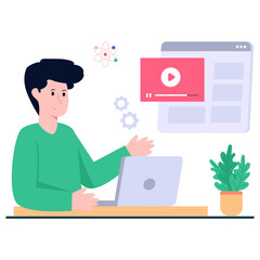 An illustration design of video tutorial