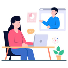 Unique design illustration of online chat