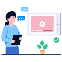 Unique design illustration of online chat