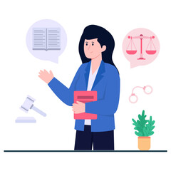 An illustration design of female lawyer
