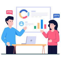 Unique design illustration of business presentation