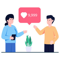 Trendy vector design of love comment