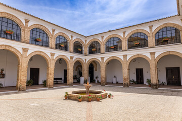 Entrance of El Convento del Carmen, former Consolación convent occupied by Carmelite religious, has its origins in the first quarter of the 16th century - obrazy, fototapety, plakaty