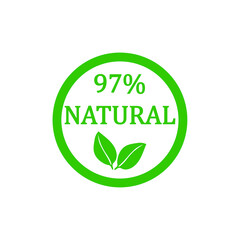 97% Natural Vector Badge Design Icon