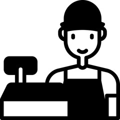 cashier glyph icon