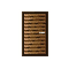 Wooden door. Pixel art, a wood door vector.