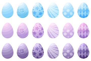 Easter eggs fantasy set. Vector illustration.