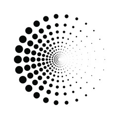 Dot circle logo halftone background. Vector illustration.