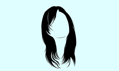 Woman beauty hair silhouette vector design 