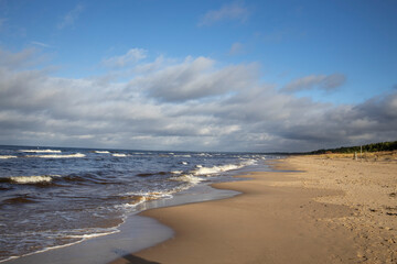 Fototapeta na wymiar Grass sand dune beach sea view, Baltic Sea
