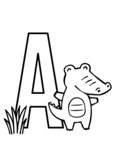 abc alphabet illustration with animals 