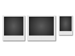 white polaroid set, frame isolated on white, 