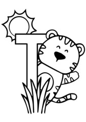 abc alphabet illustration with animals 