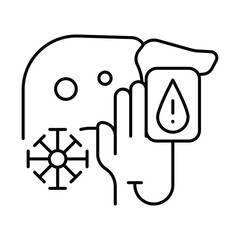 hepatitis B, line editable icon