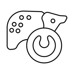 polyps in the liver, line editable icon