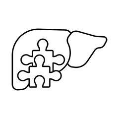 liver recovery, puzzle, line editable icon