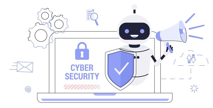 Cybersecurity malware security program Industrial cybersecurity Antivirus software development Malware Cybersecurity risk management metaphors Computer virus and spyware Vector illustrations concept
