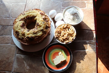 ingredients for walnut cake