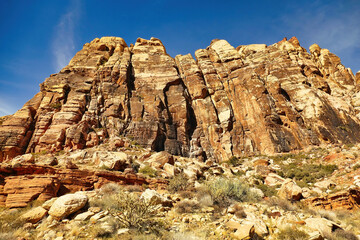 Fototapeta premium Cathedral-like rock formation in Red Rock Canyon Conservation Area, not far from Las Vegas, Nevada 