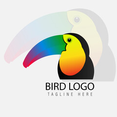 Toucan, tropical bird from multicolored gradient paints. Colored drawing. Vector illustration of paints Pro Vector for Icon, Logo, art, and graphics [Converted]