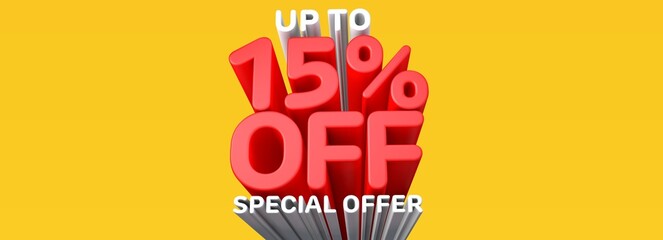 A beautiful 3d illustration with discount for big sales. Special Offer banner. Sales promotion tag.