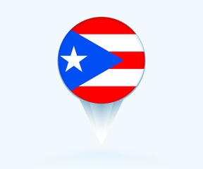 Map pointer with flag of Puerto Rico.