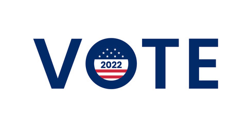 2022 midterm election banner. Call to vote in midterm elections.