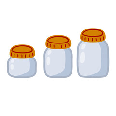 Mason jar. Glass pot for canning. Empty Kitchen glassware.