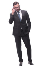 Obraz premium full length . a successful young man in a business suit
