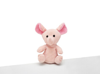 soft toy elephant isolated on white background