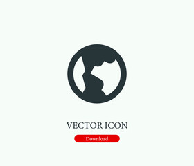 Earth vector icon. Editable stroke. Symbol in Line Art Style for Design, Presentation, Website or Mobile Apps Elements, Logo.  World symbol illustration. Pixel vector graphics - Vector