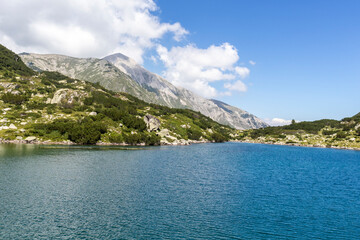 Fototapeta premium Landscape of Pirin Mountain and Fish Banderitsa lake, Bulgaria