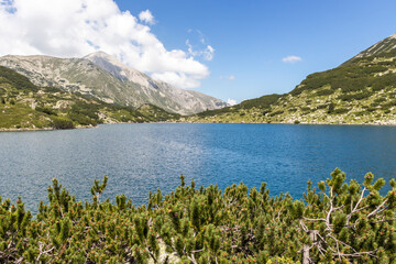 Landscape of Pirin Mountain and Fish Banderitsa lake, Bulgaria