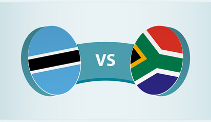 Botswana versus South Africa, team sports competition concept.